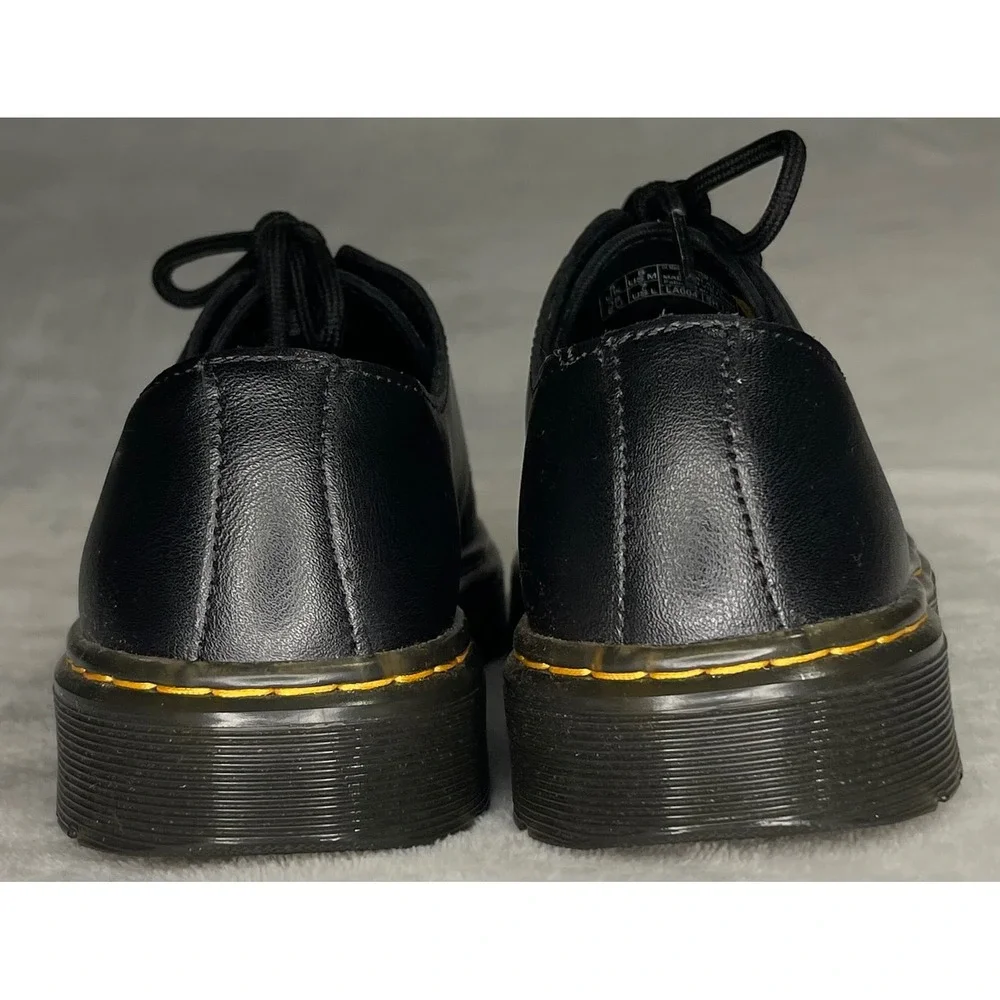 Dr. Martens M 6 L 7 Zavala Lo Smooth Black Leather 3-Eye Platform Oxford Shoes